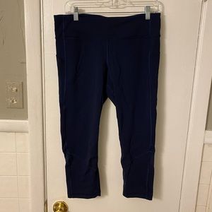 Lululemon Navy Blue Pace Rival Crop Leggings